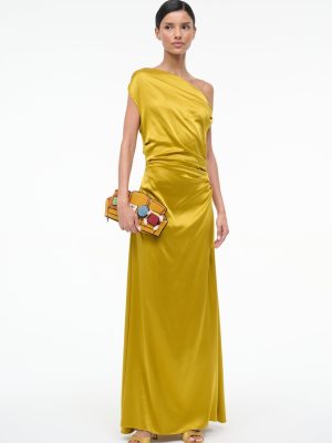 MAXI PHARE SILK DRESS | TURMERIC