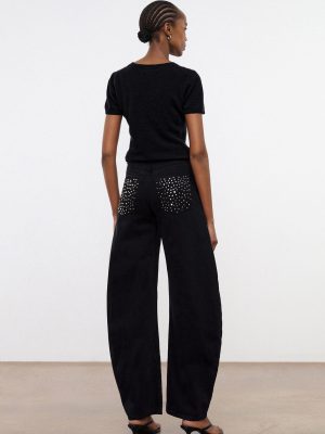 JACKSON BARREL JEAN | STUDDED BLACK