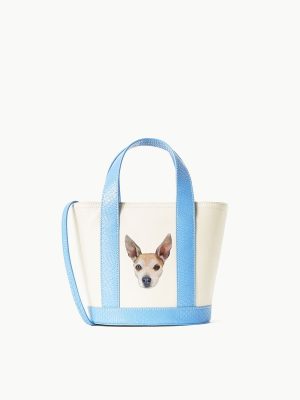 CUSTOM ALLORA MINI TOTE | CREAM STAUD BLUE