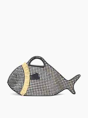 CLEO FISH BASKET TOTE | BLACK NATURAL