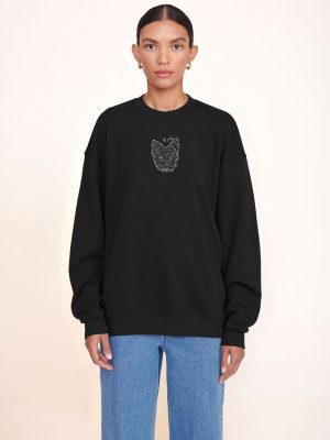 CUSTOM STAUD x C.BONZ OVERSIZED SWEATSHIRT | BLACK